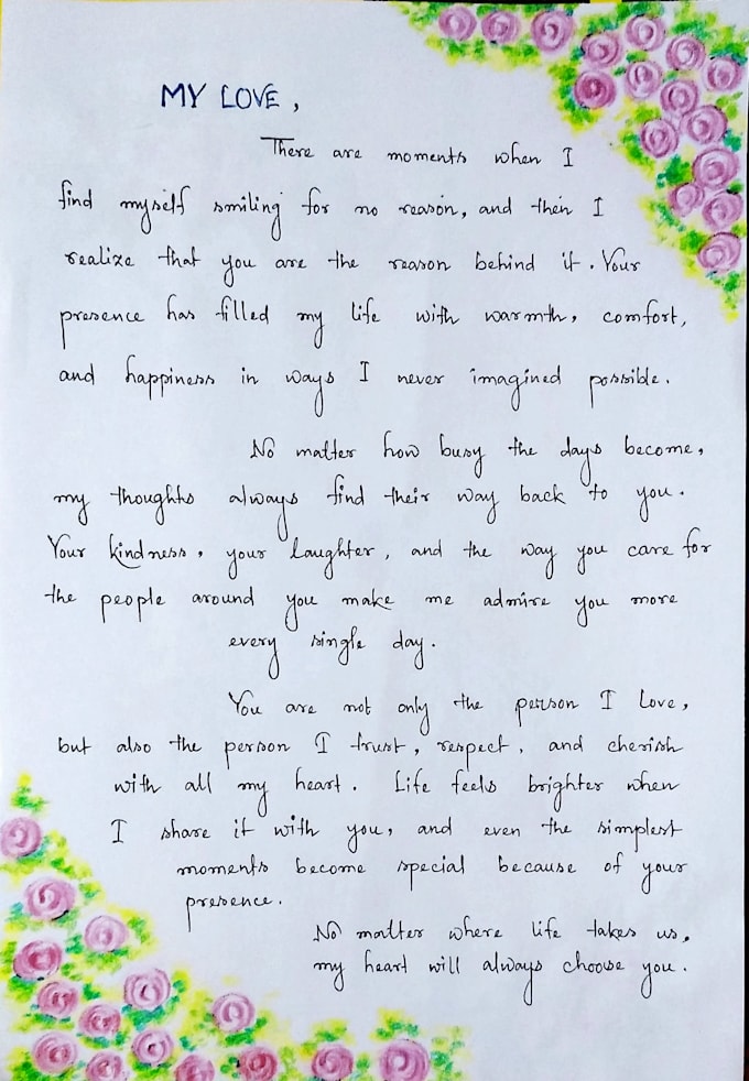 write beautiful handwritten letters, notes and quotes