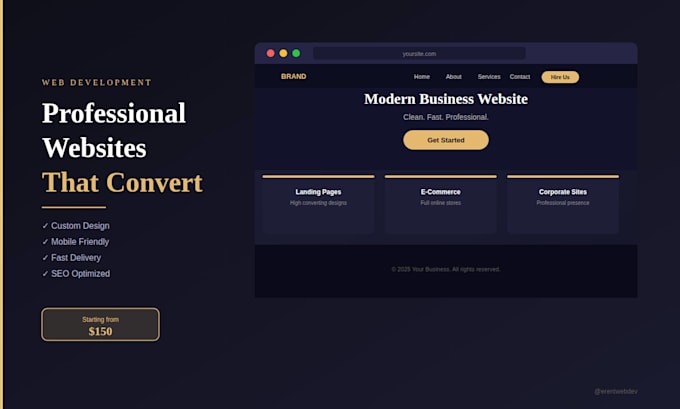 build a professional business website with clean design