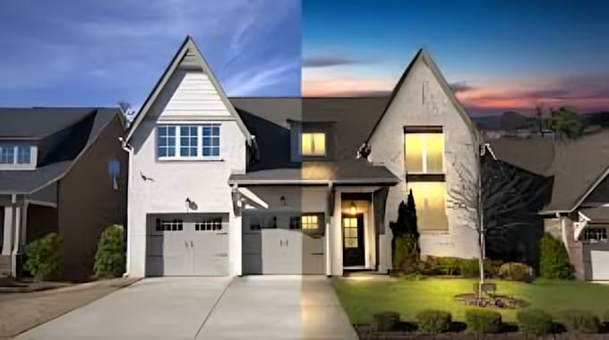 professionally edit real estate multiple exposure or single, hdr and flambient