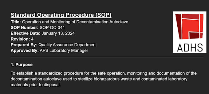write professional sops and technical documentation for you