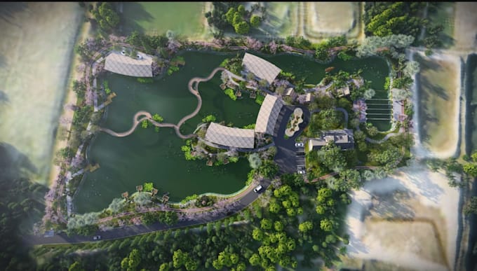 create 3d master plan for resorts, parks, estates and hospitality projects