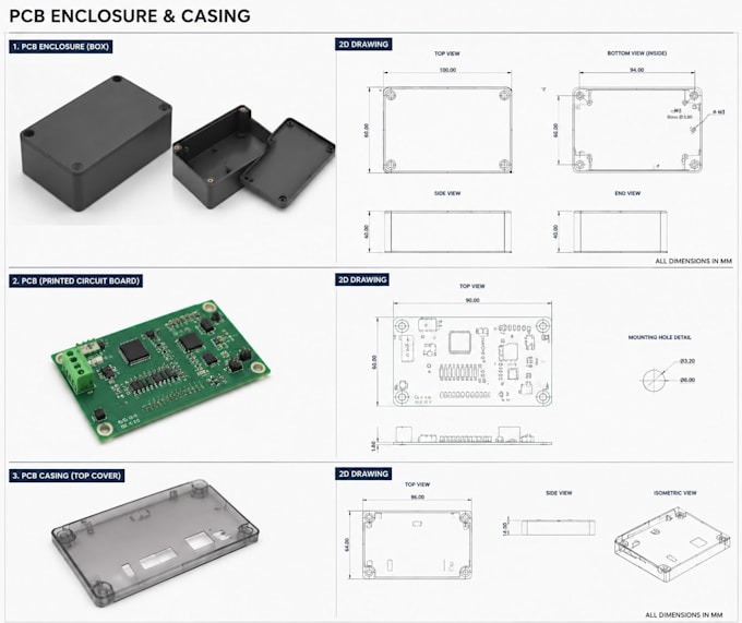 design pcb enclosure, pcb casing for 3d printing using solidworks