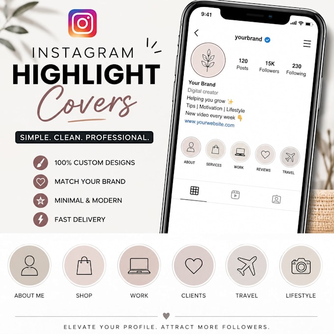 design professional instagram highlight covers and story