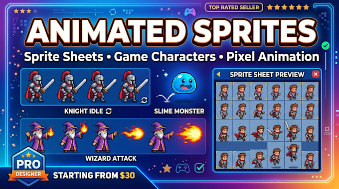 create sprite sheet animations and animated sprites