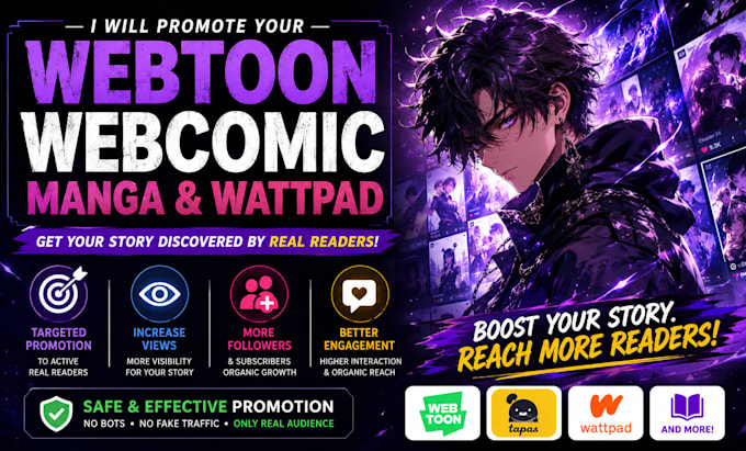 do webcomic promotion, webtoon tapas, wattpad, manga, comic promotion