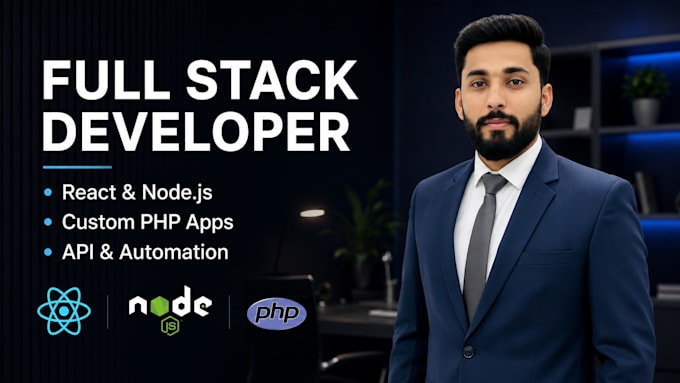 develop web apps using react, node js, and php