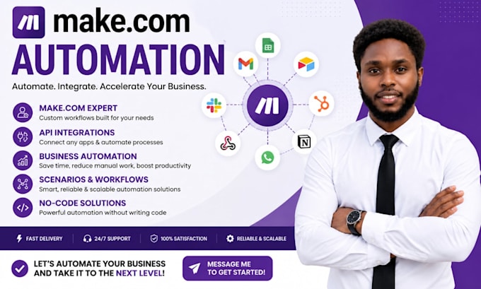 setup make com automation, make com API, zapier, ghl crm n8n and ai automation