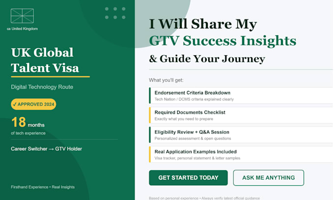 provide guide for uk global talent visa requirement for endorsement