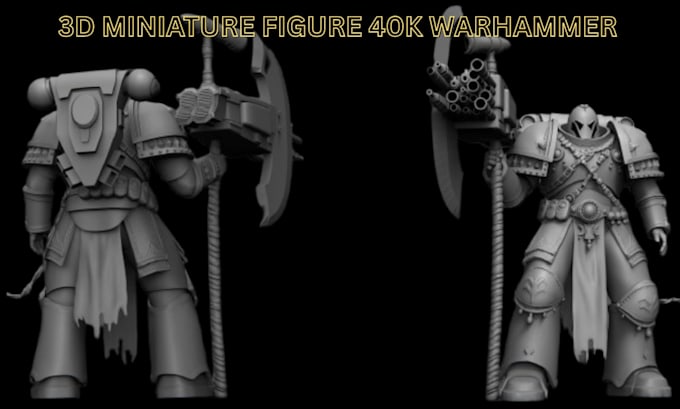 custom 3d miniature figurine 40k warhammer 3d character modeling