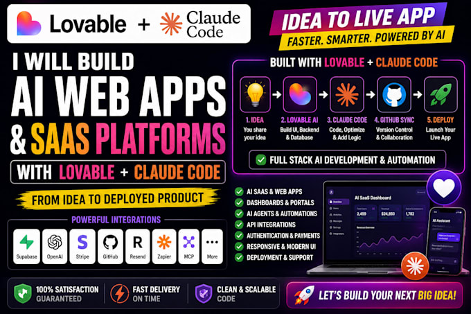 lovable ai app claude code saas mvp web app claude ai agent claude api lovable
