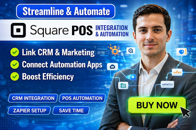 square pos integration, CRM integration, pos automation, zapier square setup
