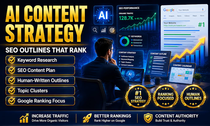 create an ai content strategy and human outlines for SEO ranking