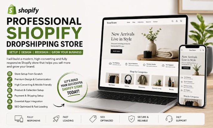 setup german shopify dropshipping store shopify store redesign design shopify