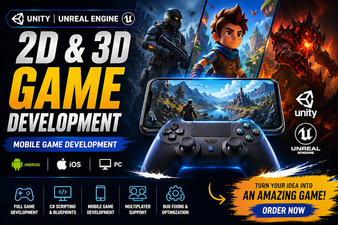 do unity 3d mobile game design and development unreal engine