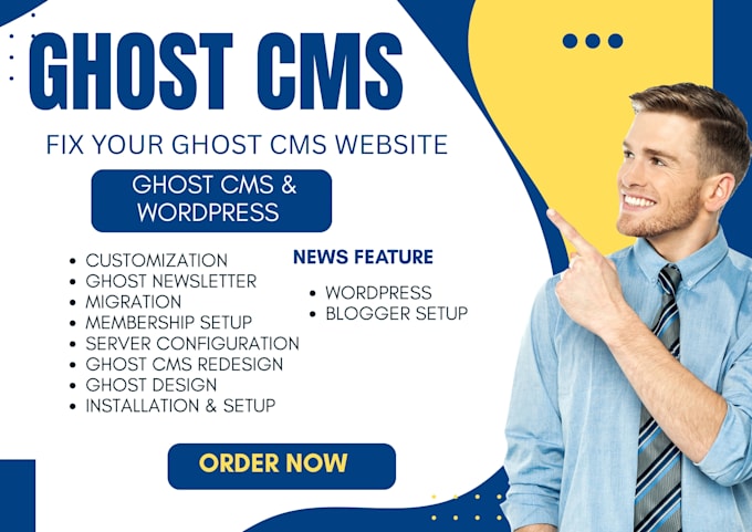 build, customize, migrate and optimize ghost cms blog, newsletter website