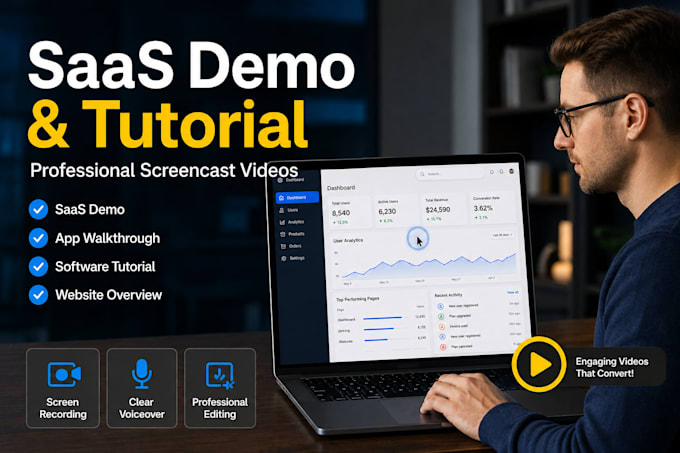 create screencast tutorial video saas demo explainer app demo website tutorial
