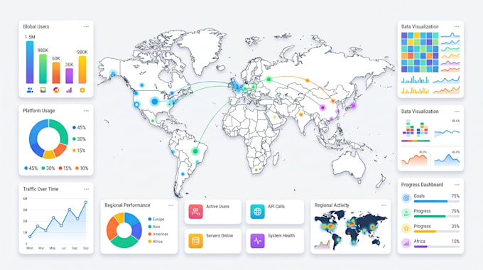 create clickable svg map, interactive dashboard, data visualization and web app