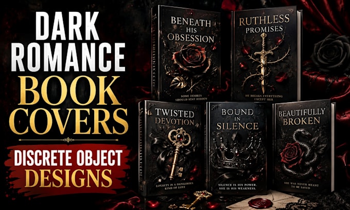 design a discrete object based dark romance book cover for amazon KDP