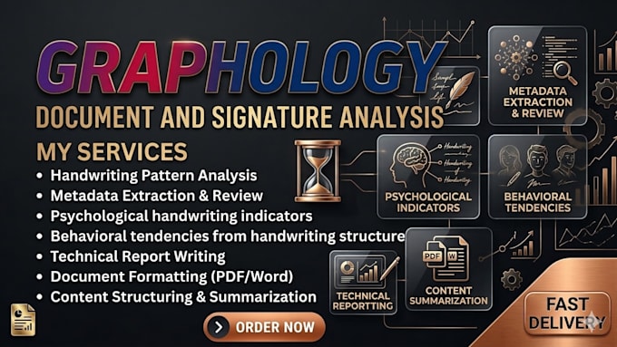 conduct expert handwriting analysis, document forensics, and metadata extraction