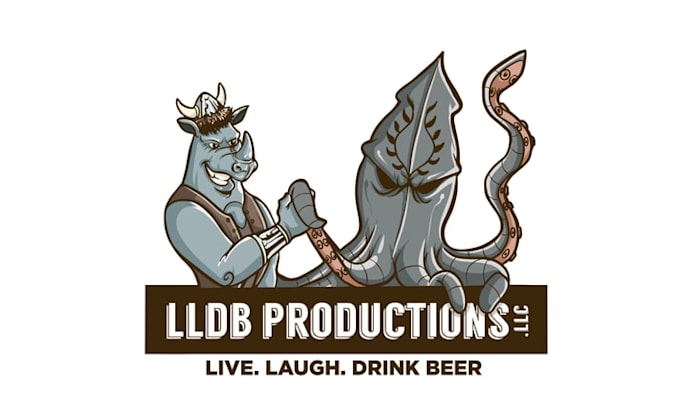 make viking rhino sniper squid logo for a craft beer show