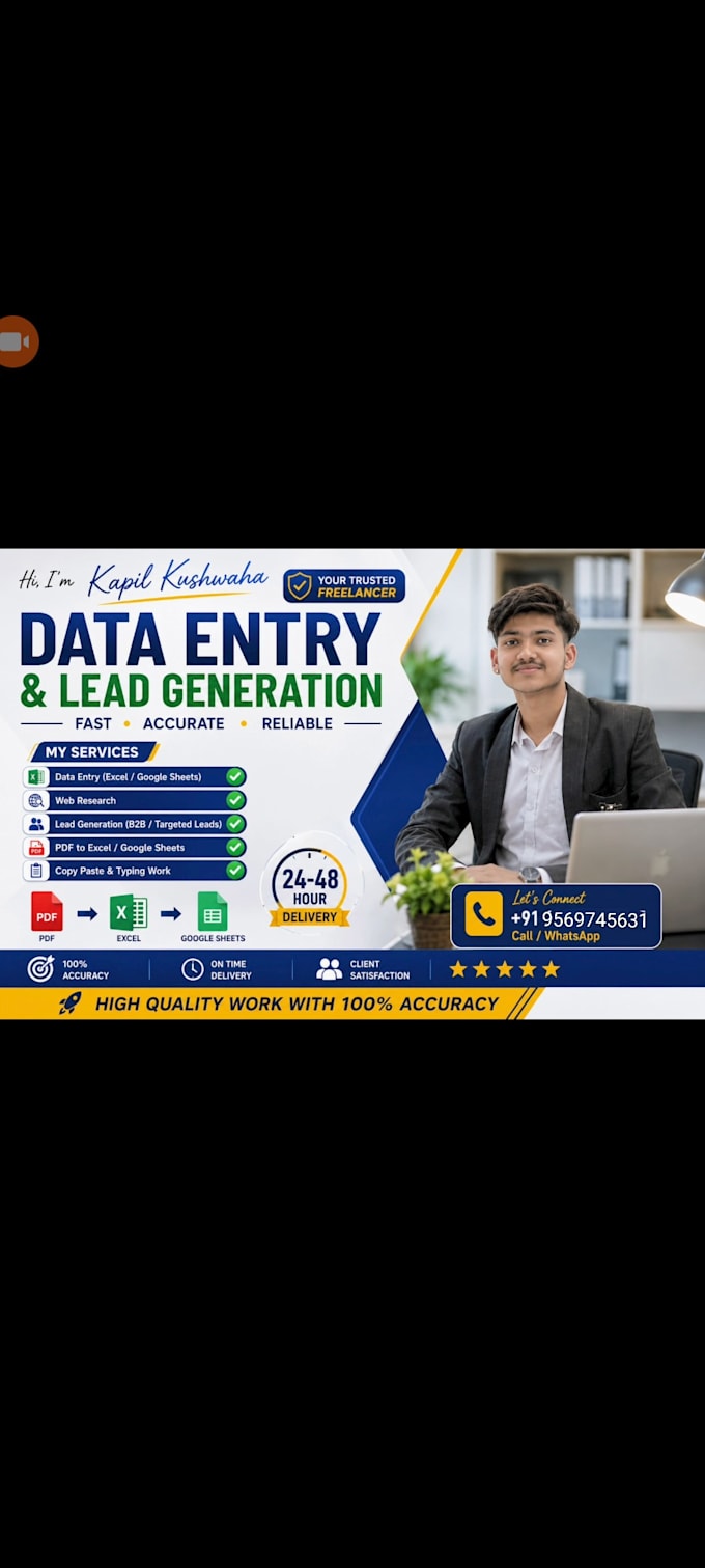 do lead genration data entry and web research