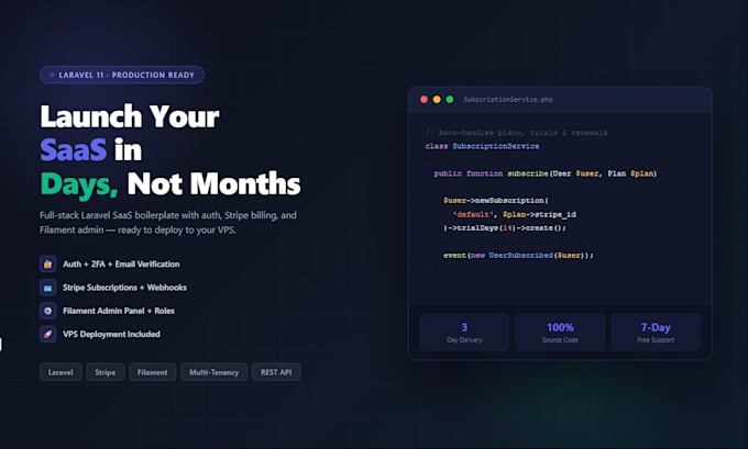 build your laravel saas application with auth, subscription, and admin panel