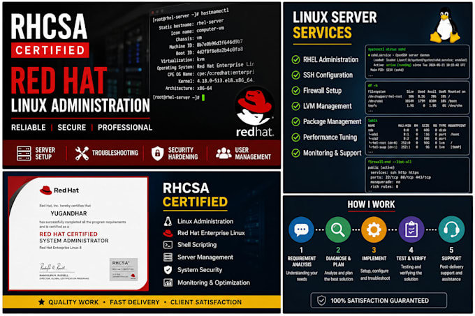 provide red hat linux system administration and support