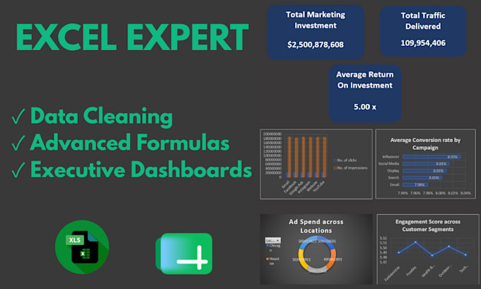 do excel data cleaning, advance formulas, pivot tables, and charts