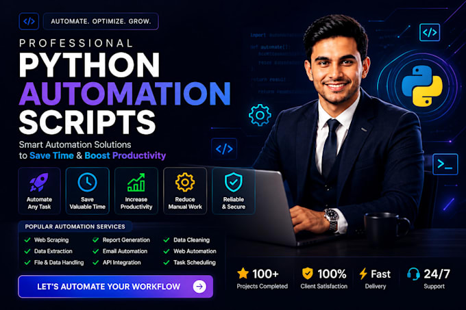 create python automation script, bot and scraper