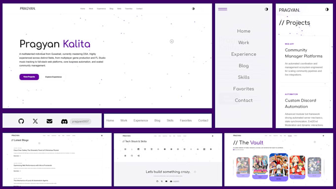 create custom responsive portfolio and blog website