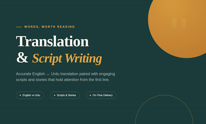 translate, write scripts and stories professionally