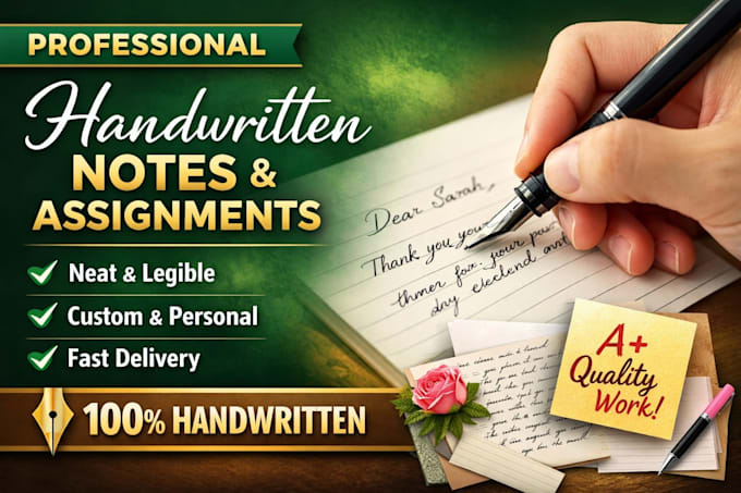 do handwriting service for notes, cards assignments