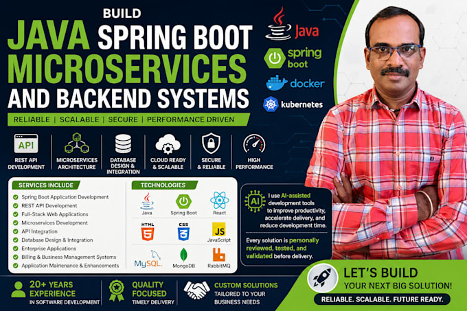 build java spring boot microservices and backend systems