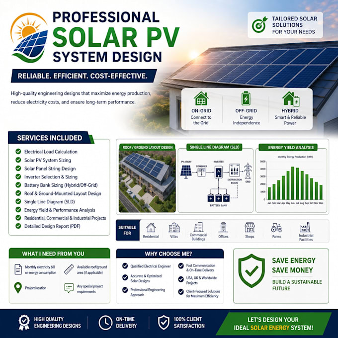 design solar pv systems for homes and businesses UK and USA