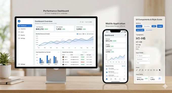 build a responsive frontend website or dashboard