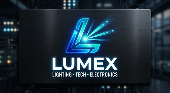 design a modern led logo for lighting, tech, and electronics brands