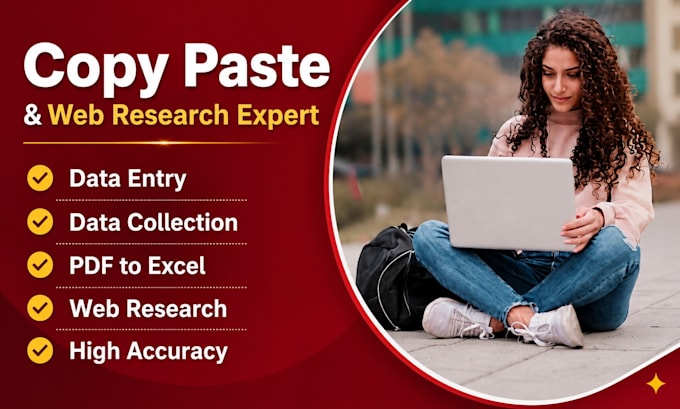 do perfect copy paste work, data entry and web research