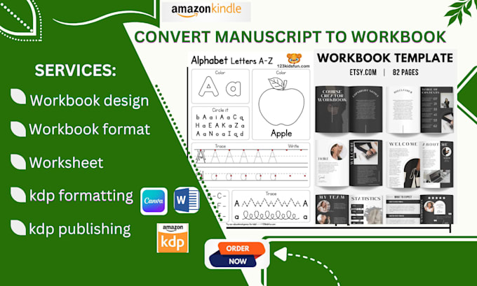 convert your manuscript into a professional workbook for KDP publishing