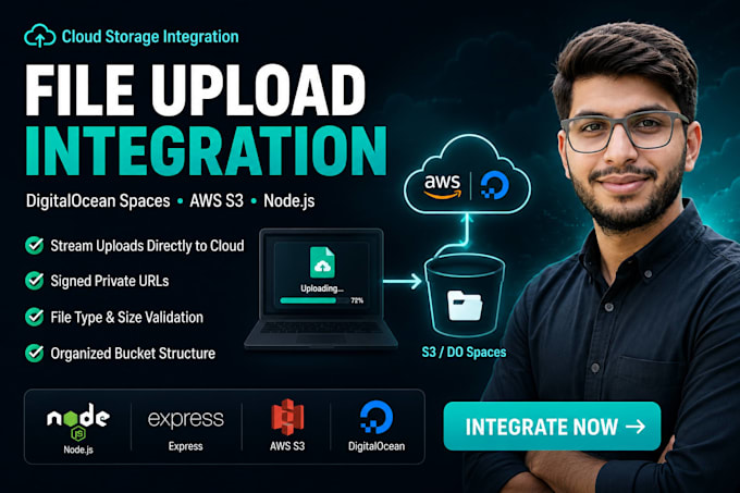 integrate digital ocean spaces or s3 file upload in your node js