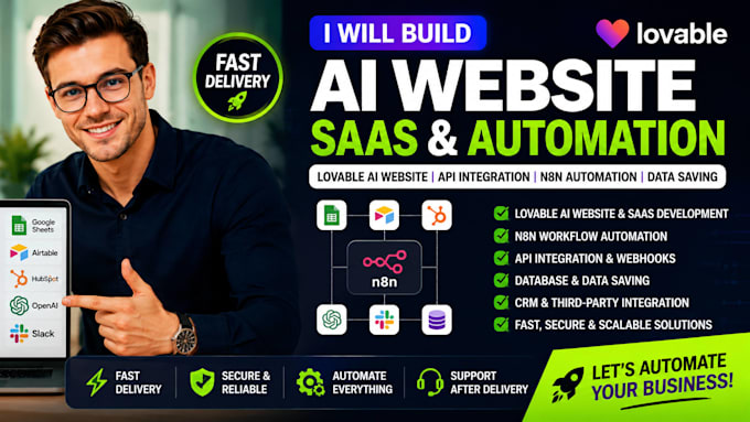 do lovable ai website, api integration, n8n automation, saas, data saving