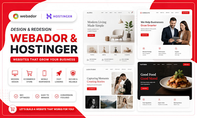 design webador website redesign webador ecommerce online store hostinger website