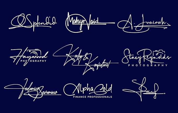 do luxury handwritten signature cursive autograph photography scripted logo