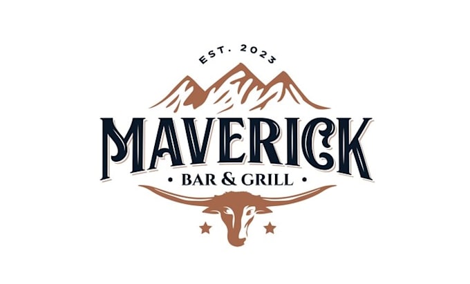 design new restaurant burgers brew logo