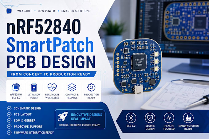 develop smartpatch pcb, macroled pcb and embedded systems