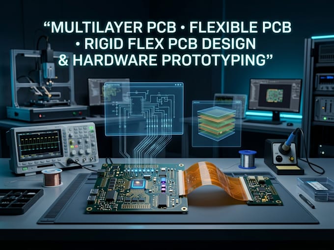 design multilayer pcb, schematic, flexible pcb and rigid flex pcb with hardware