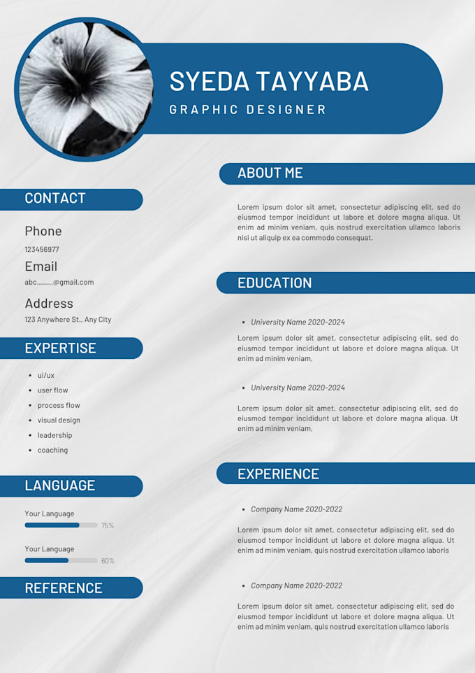 make a professional cv for your work