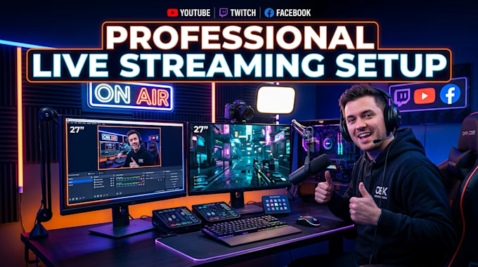 build a professional obs studio live streaming setup, overlay for any platform