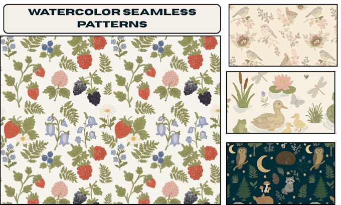 design watercolor seamless repeat patterns for products