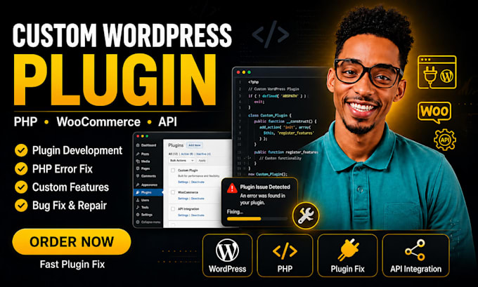 develop and fix a custom wordpress plugin in PHP