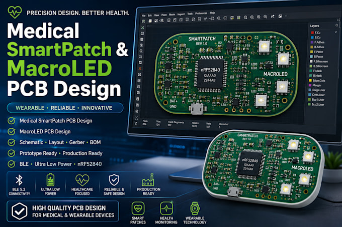 design nrf52840 ble pcb for smartpatch applications